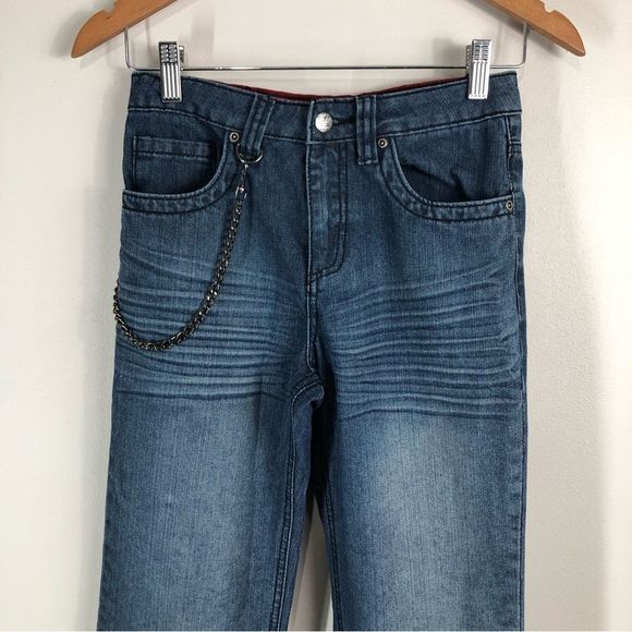 EXTREME ZONE Vintage 90’s Straight Relaxed Jeans with Chain Kids 12 - Picture 3 of 7